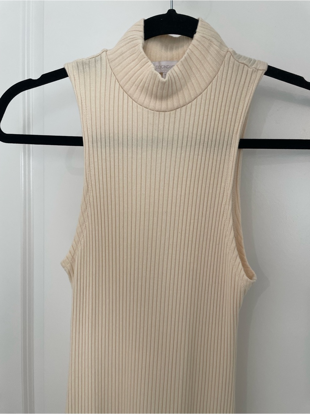 Anthropologie Beyond Yoga Well Traveled Midi Dress Stretch Ribbed Neutral. 23 - Picture 5 of 9